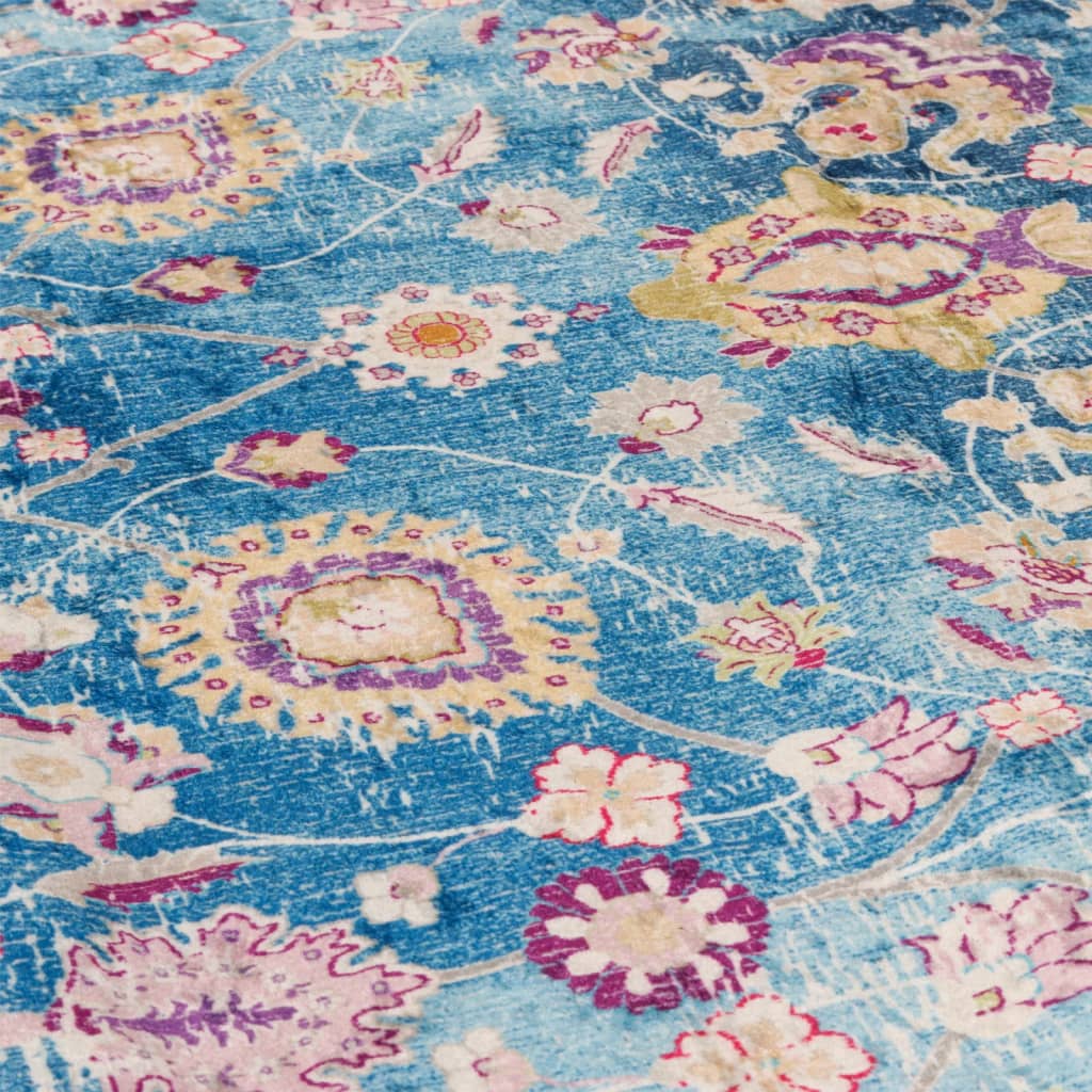 gulvtæppe 80x300 cm vaskbart flerfarvet