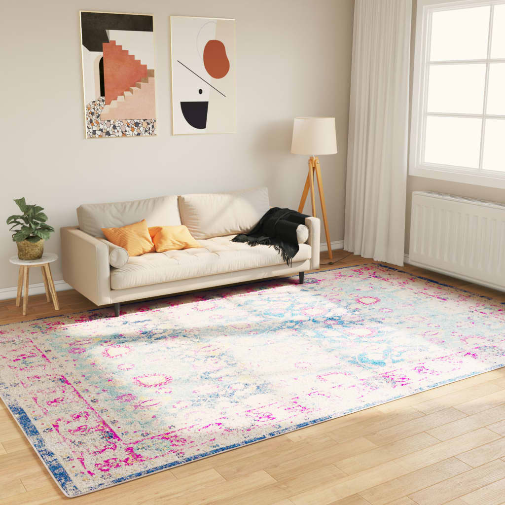 gulvtæppe 190x300 cm vaskbart flerfarvet