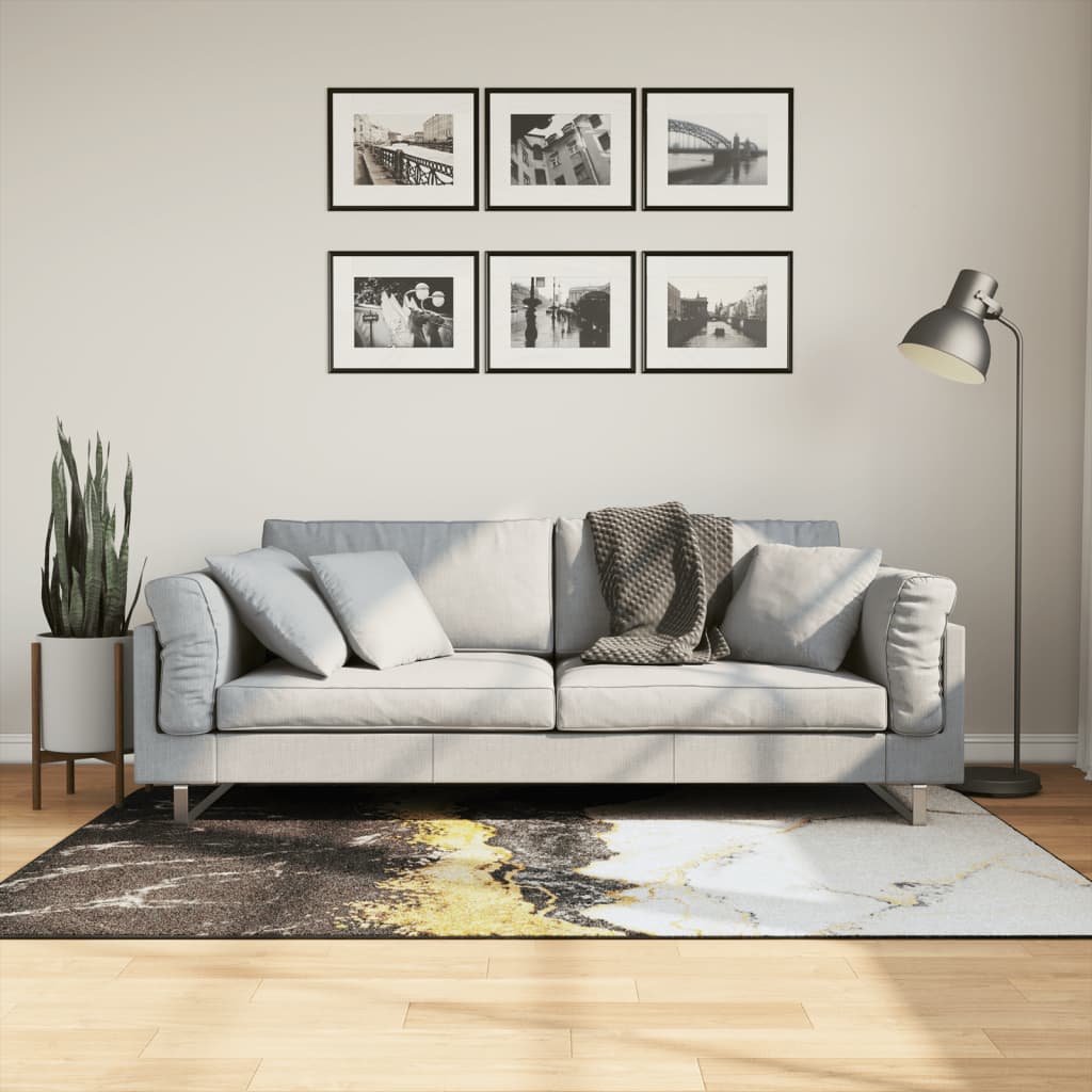 gulvtæppe 120x180 cm vaskbart flerfarvet