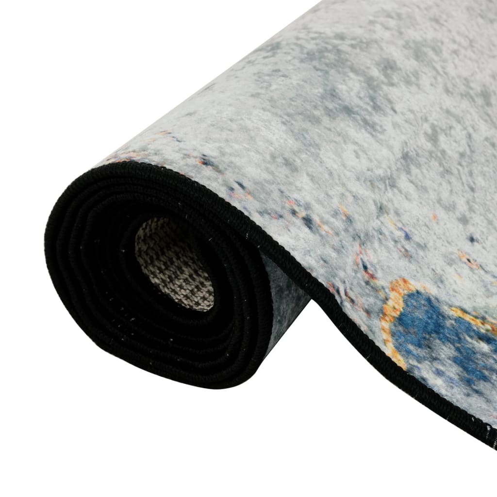 gulvtæppe 190x300 cm vaskbart flerfarvet