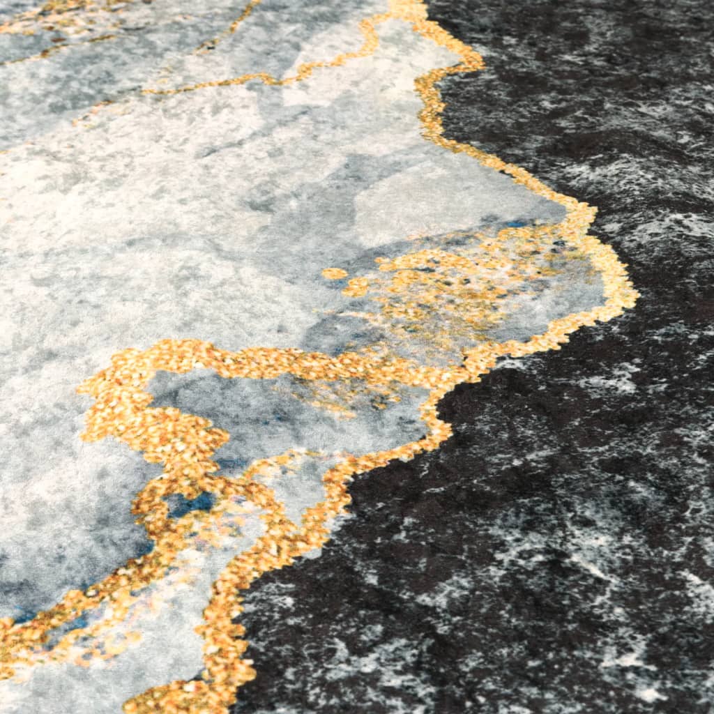 gulvtæppe 190x300 cm vaskbart flerfarvet