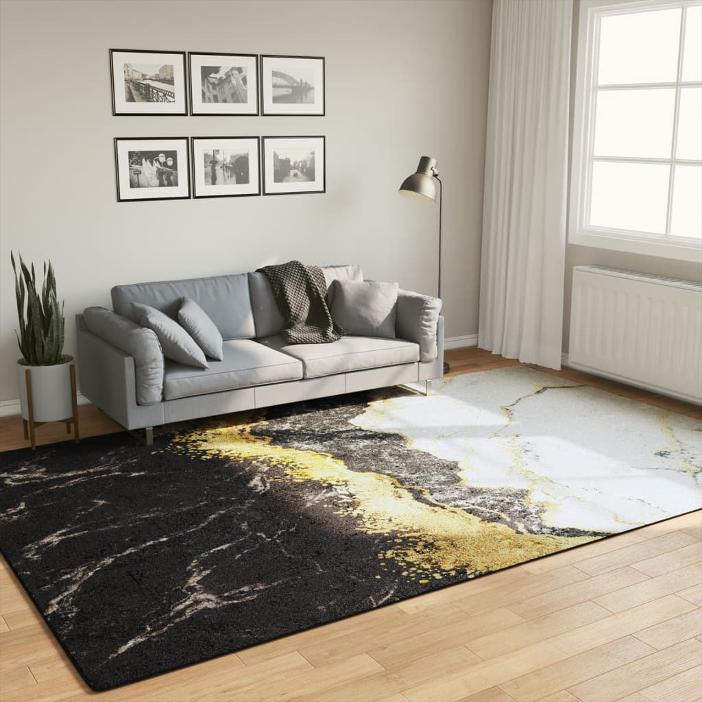 gulvtæppe 190x300 cm vaskbart flerfarvet