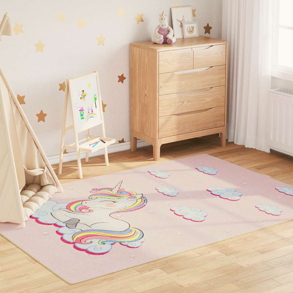 gulvtæppe til børn 160x230 cm vaskbart enhjørning