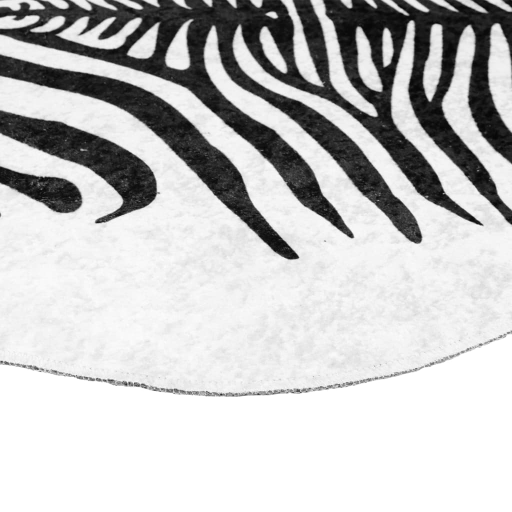 gulvtæppe 120x170 cm vaskbart zebrastriber sort og hvid