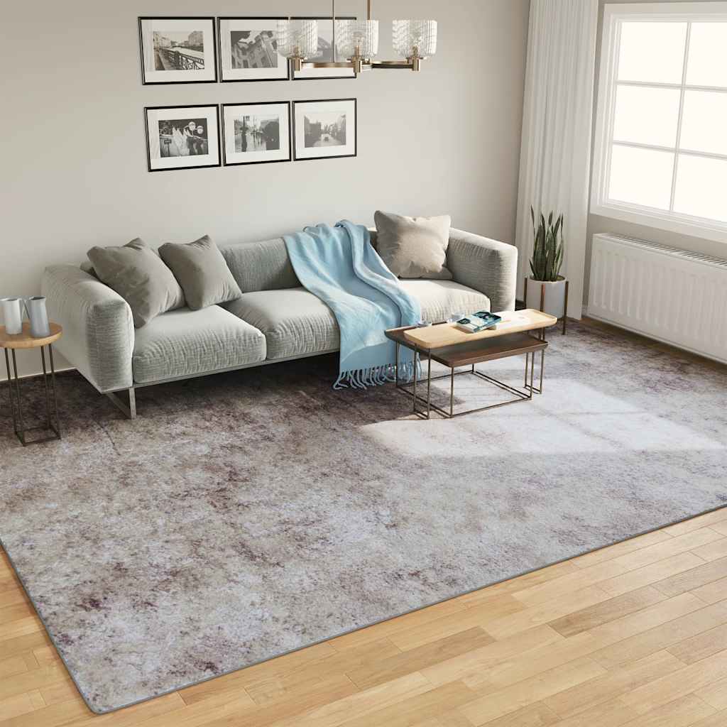 gulvtæppe 400x300 cm vaskbart grå