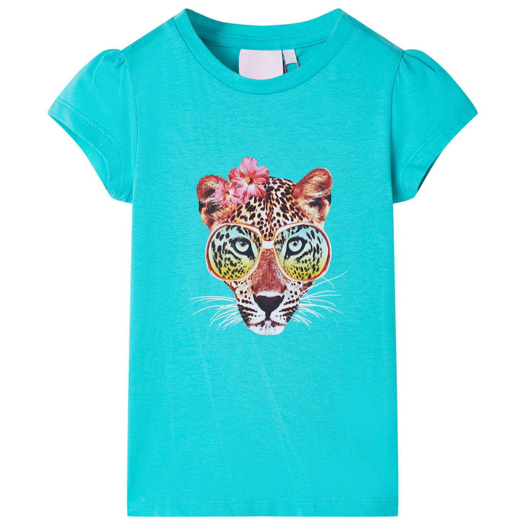 T-shirt til børn str. 128 mintgrøn