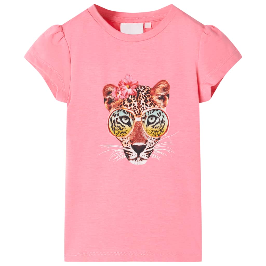 T-shirt til børn str. 128 neon-pink