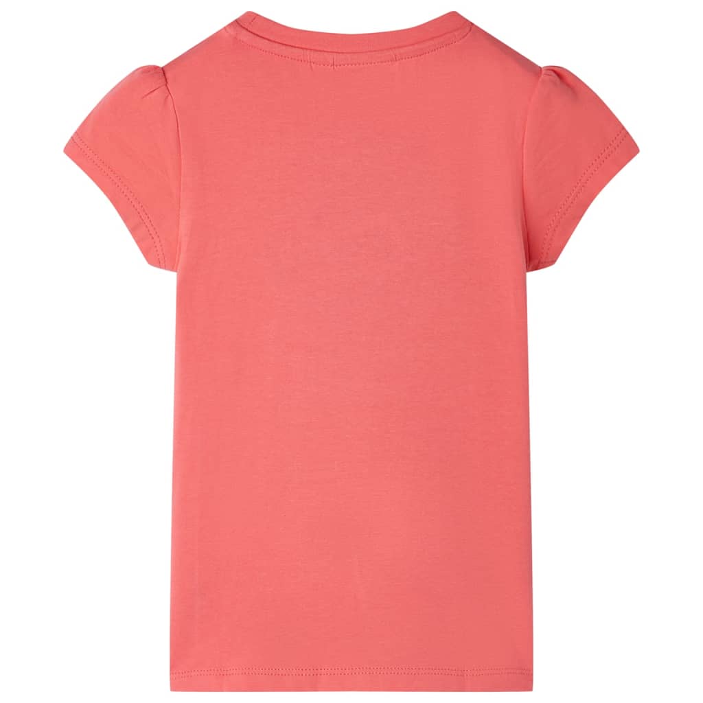 T-shirt til børn str. 128 koralfarvet