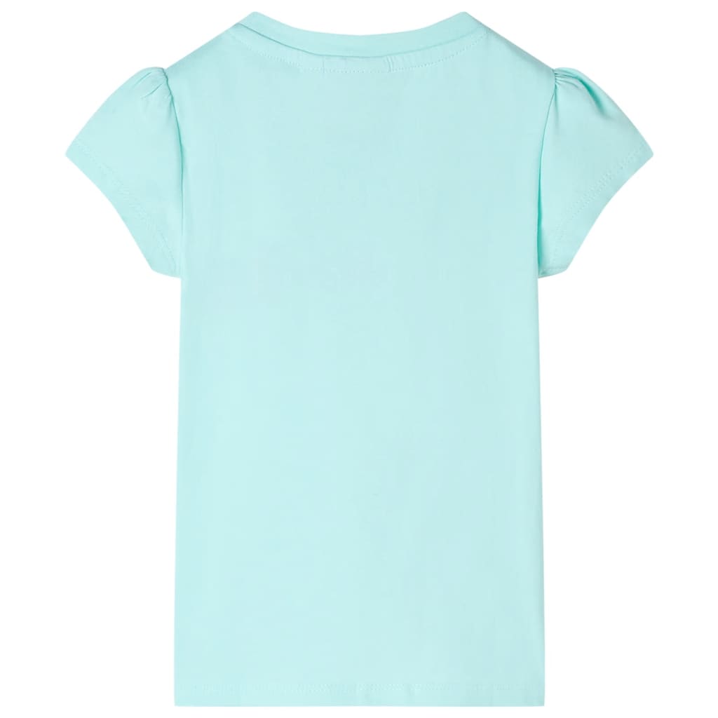 T-shirt til børn str. 128 lys akvamarinblå
