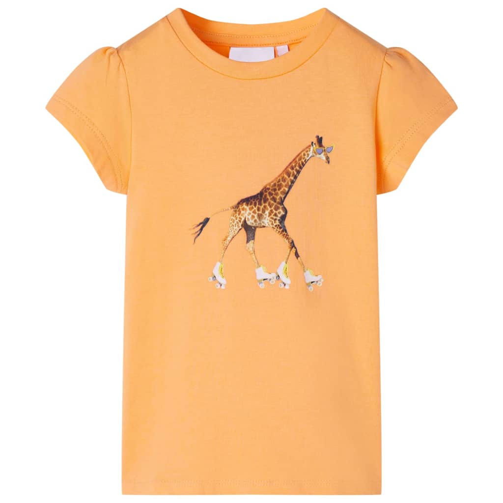T-shirt til børn str. 116 lys orange