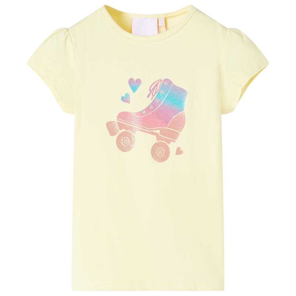 T-shirt til børn str. 128 lysegul