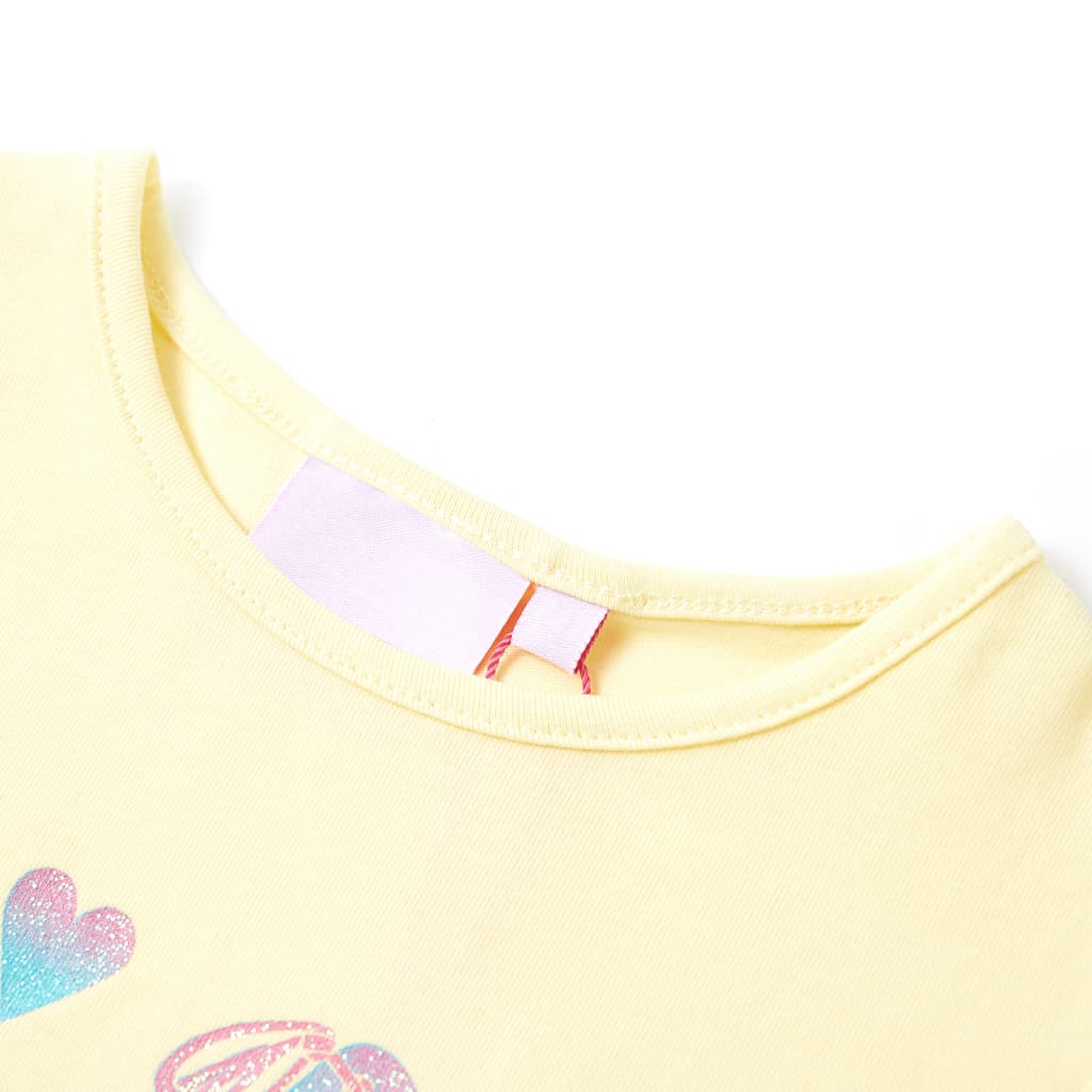 T-shirt til børn str. 128 lysegul