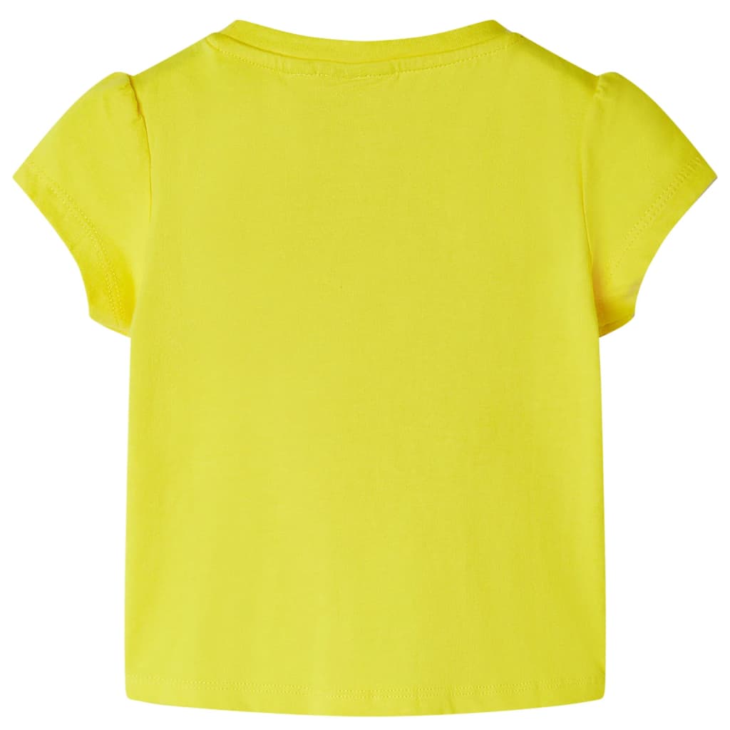 T-shirt til børn str. 104 gul