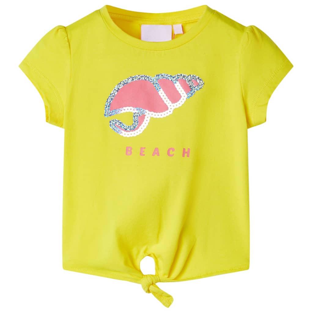 T-shirt til børn str. 128 gul