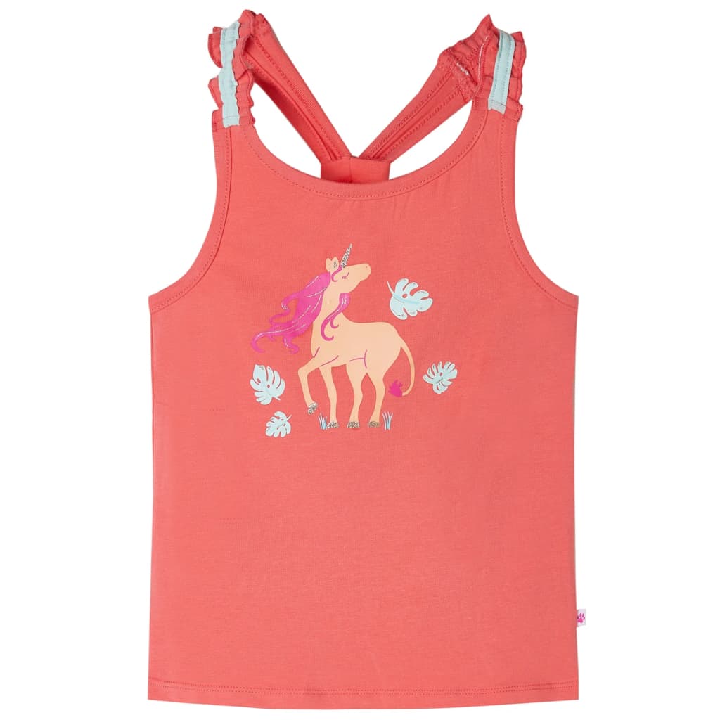 Tanktop til børn str. 128 koralrød