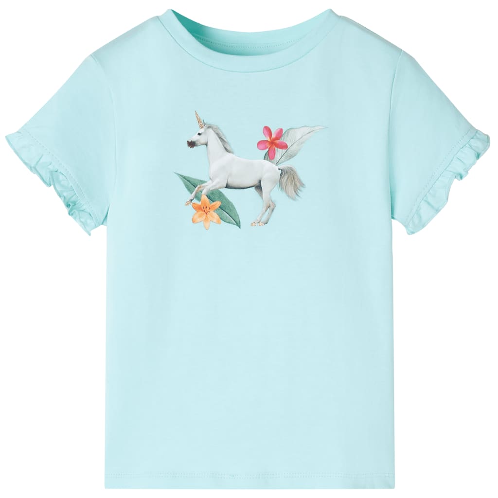 T-shirt til børn str. 104 aquablå