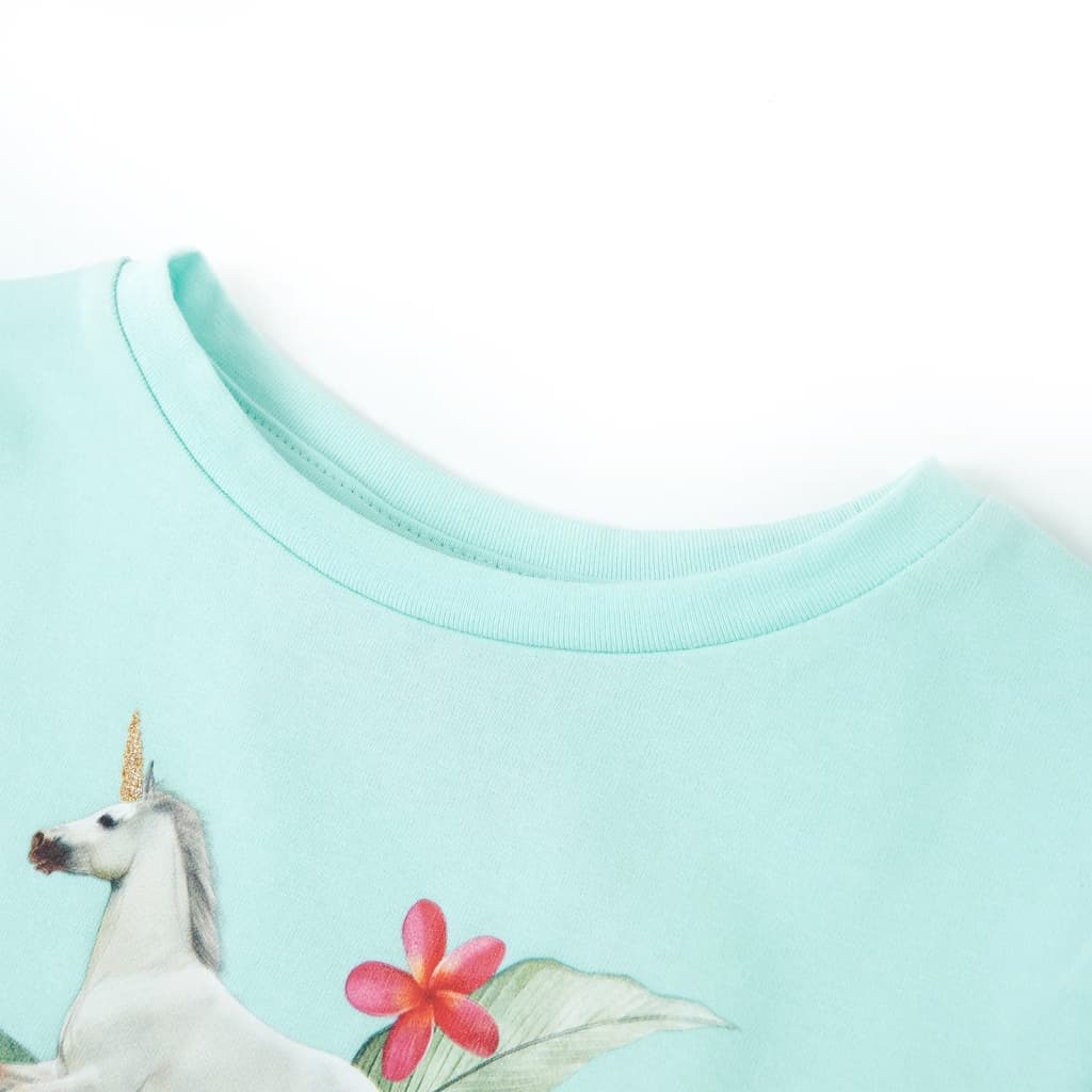 T-shirt til børn str. 104 aquablå