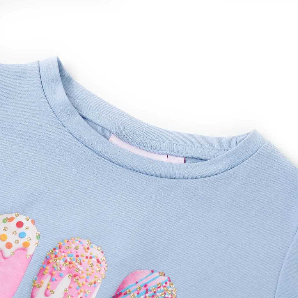 T-shirt til børn str. 128 blå