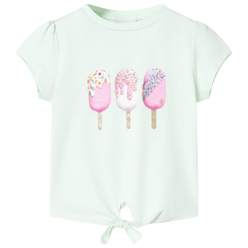 T-shirt til børn str. 104 lys mintgrøn