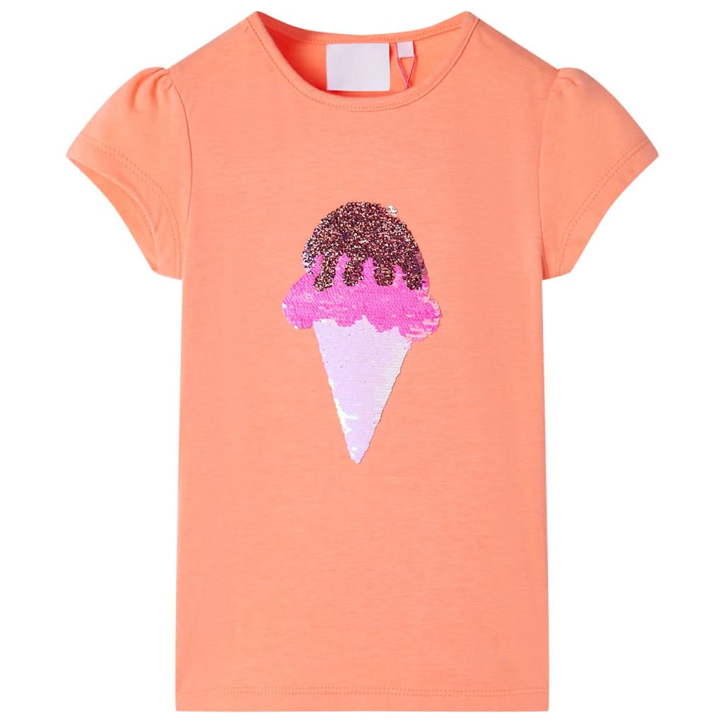 T-shirt til børn str. 104 neon-orange