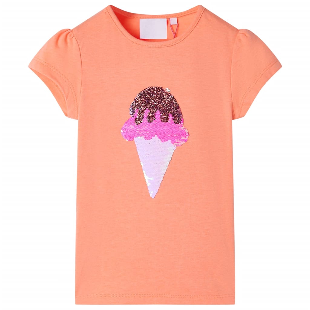 T-shirt til børn str. 128 neon-orange