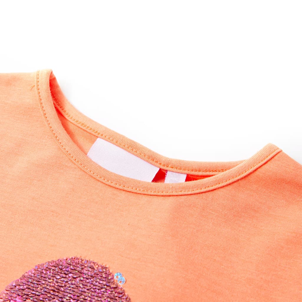 T-shirt til børn str. 128 neon-orange