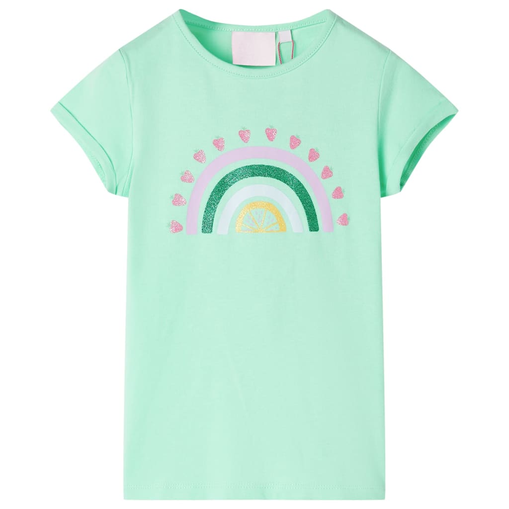 T-shirt til børn str. 104 lysegrøn