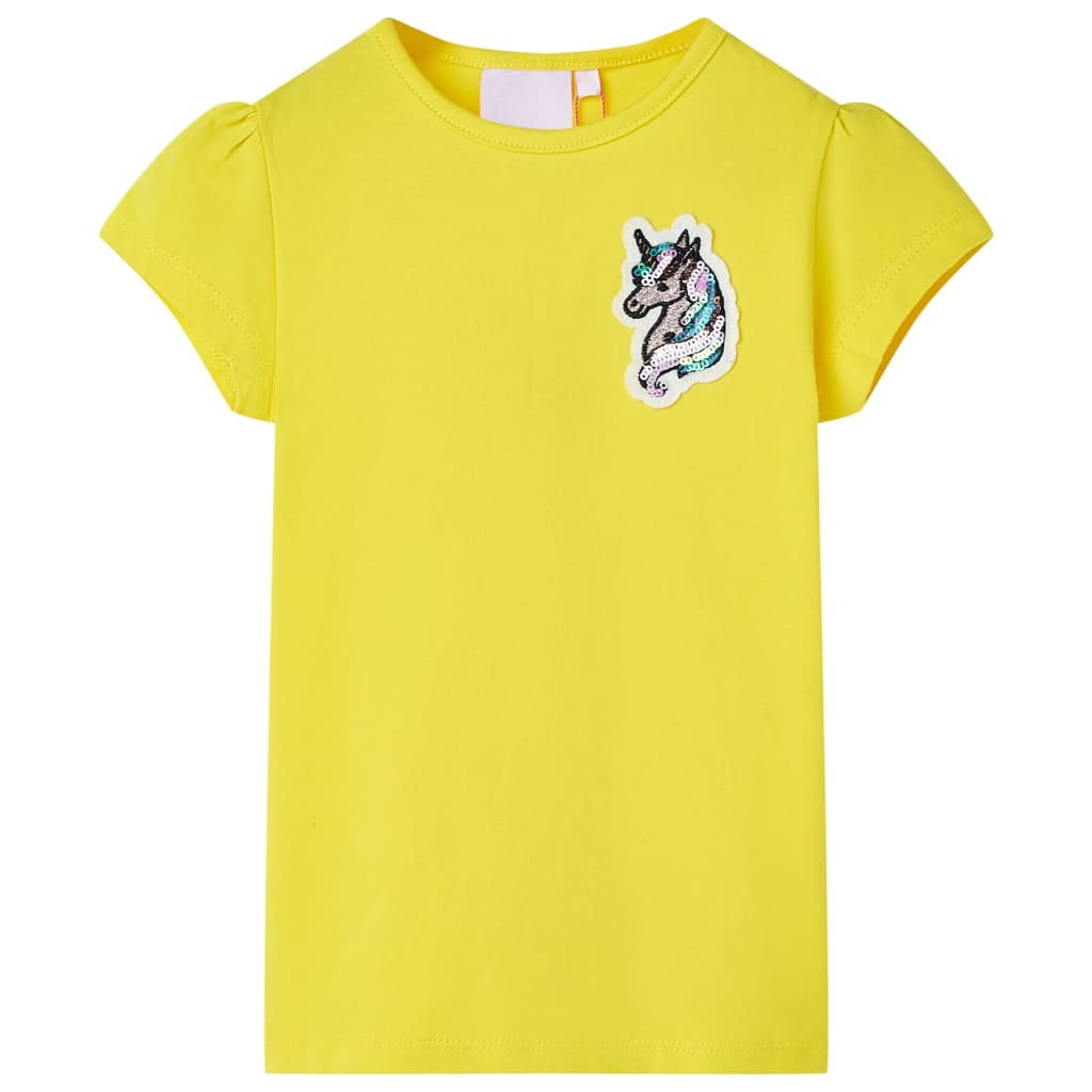 T-shirt til børn str. 140 lysegul