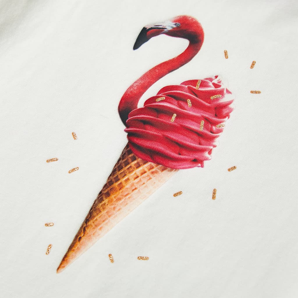 T-shirt til børn str. 140 ecrufarvet