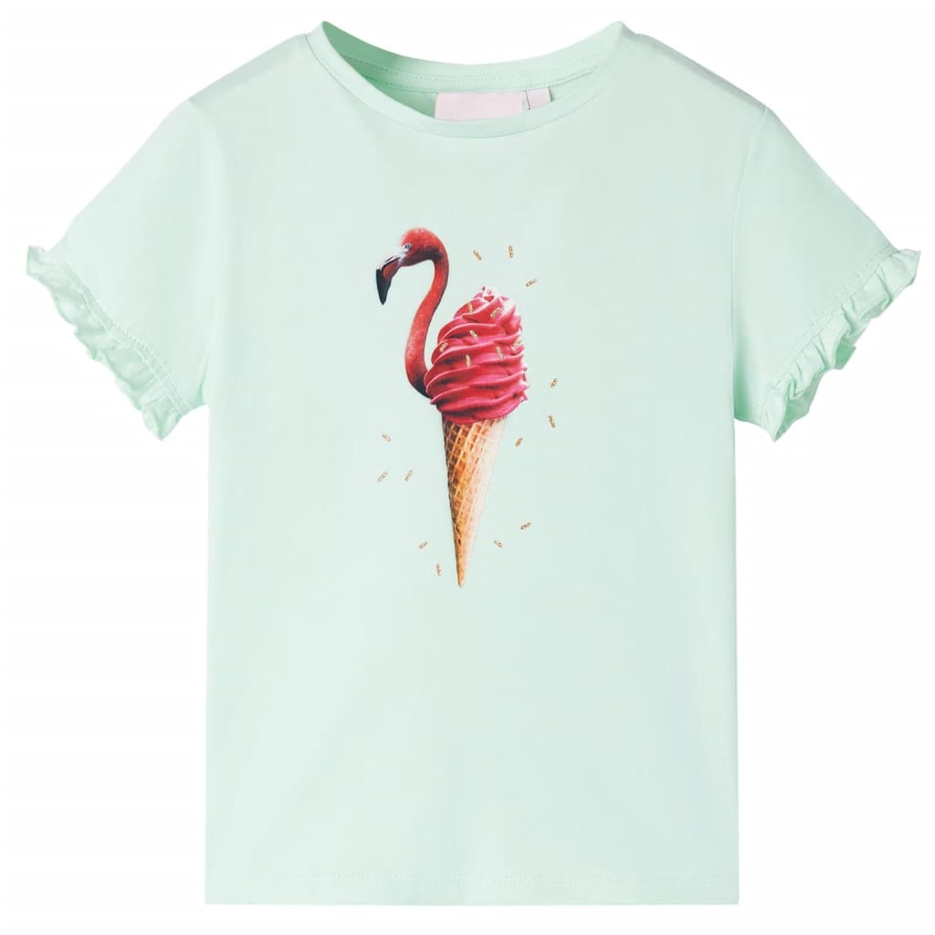 T-shirt til børn str. 128 lys mintgrøn