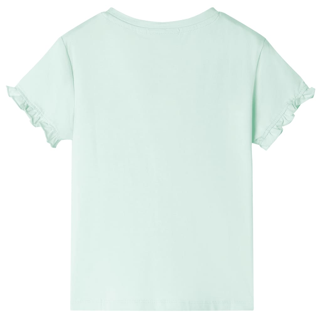 T-shirt til børn str. 128 lys mintgrøn