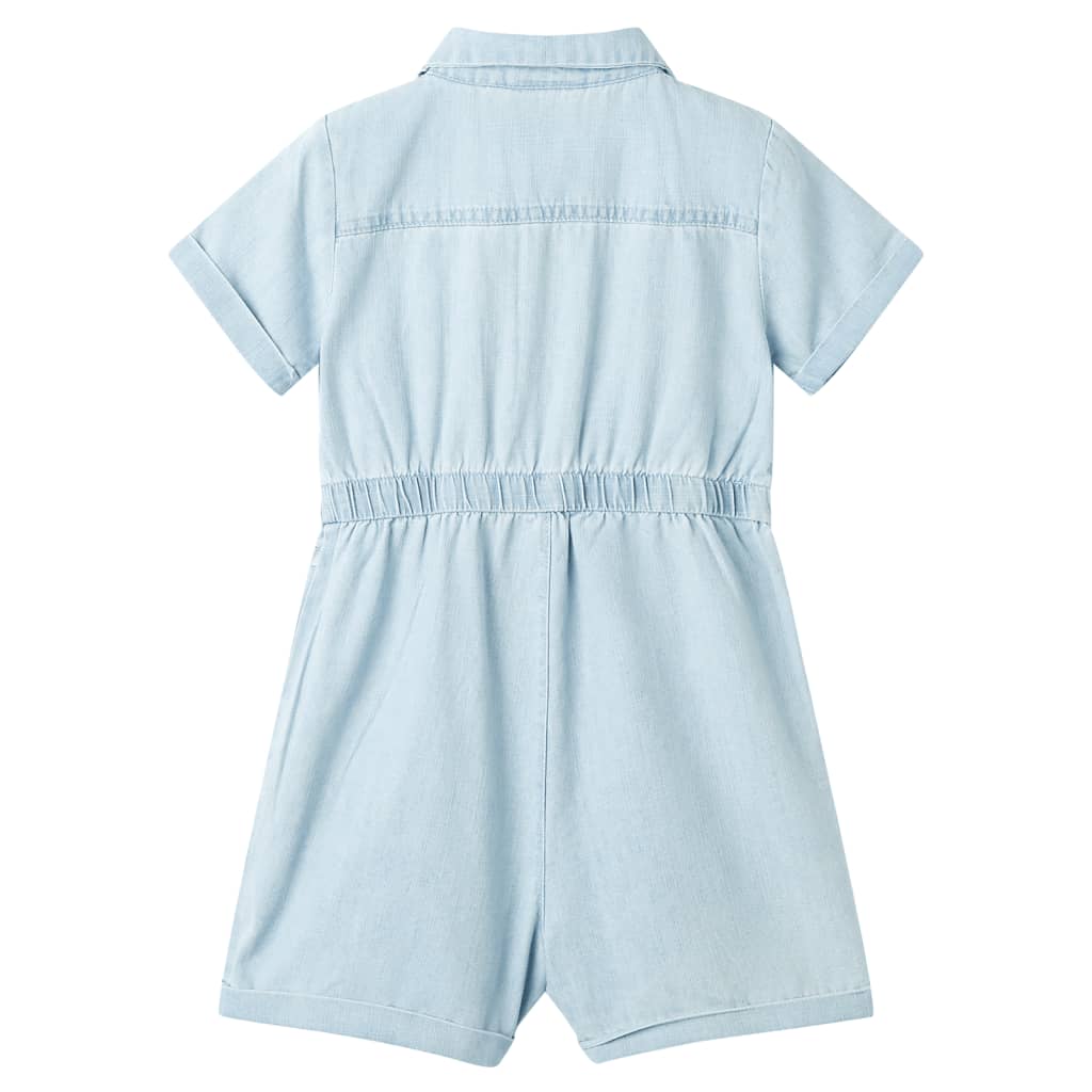 Onesie til børn str. 92 med korte ærmer lyseblå