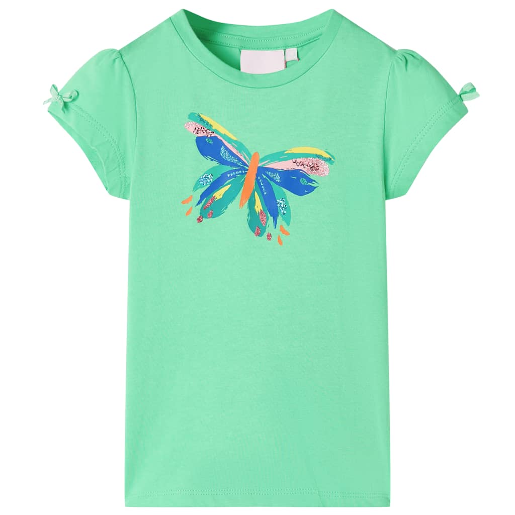 T-shirt til børn str. 104 lysegrøn