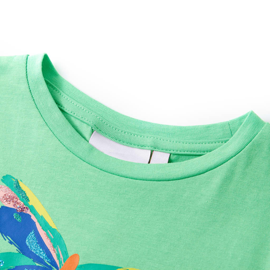 T-shirt til børn str. 116 lysegrøn