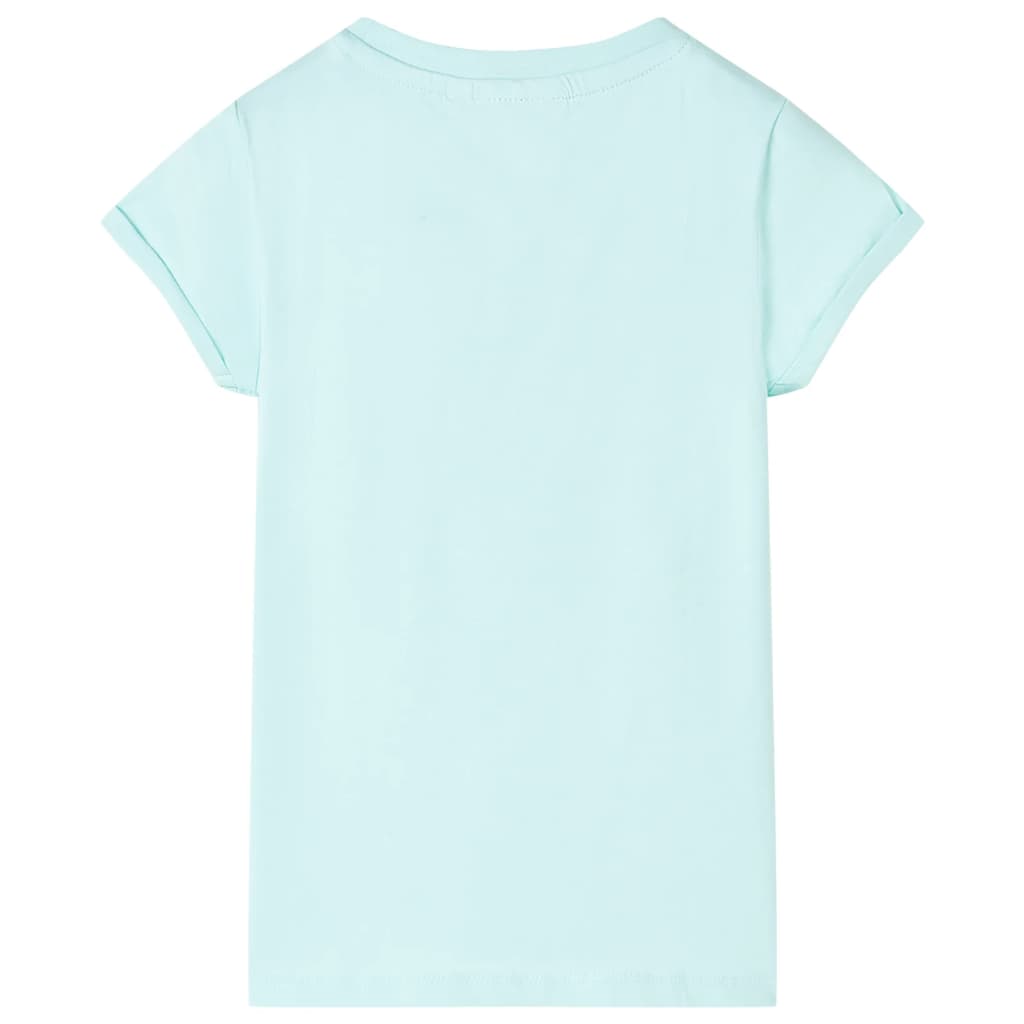 T-shirt til børn str. 128 akvamarinblå
