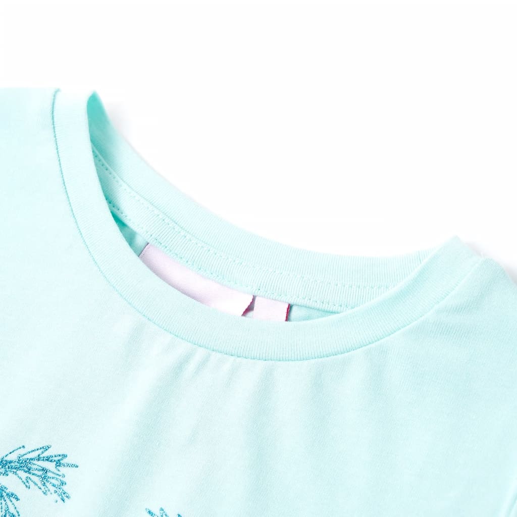 T-shirt til børn str. 128 akvamarinblå