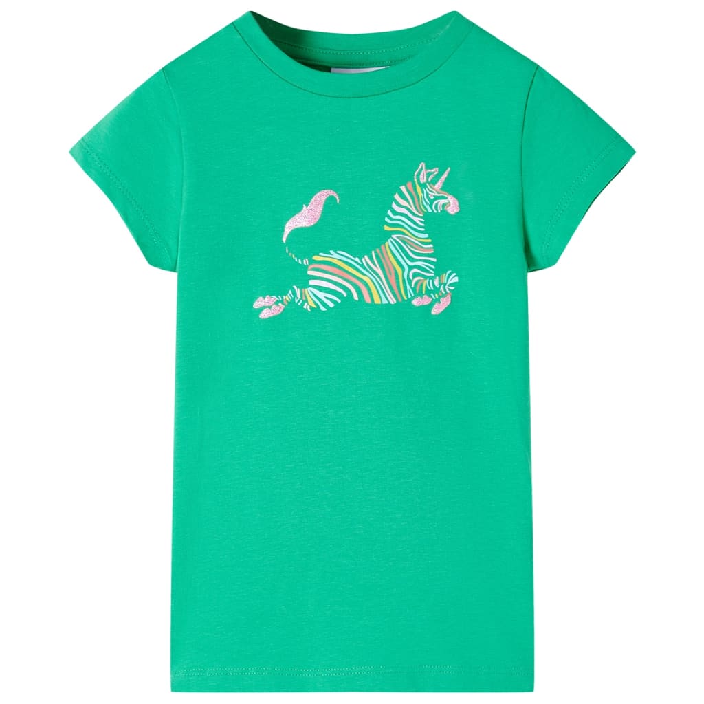T-shirt til børn str. 116 grøn