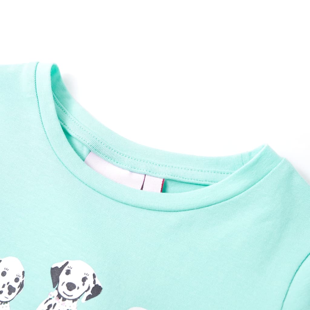 T-shirt til børn str. 140 lys mintgrøn
