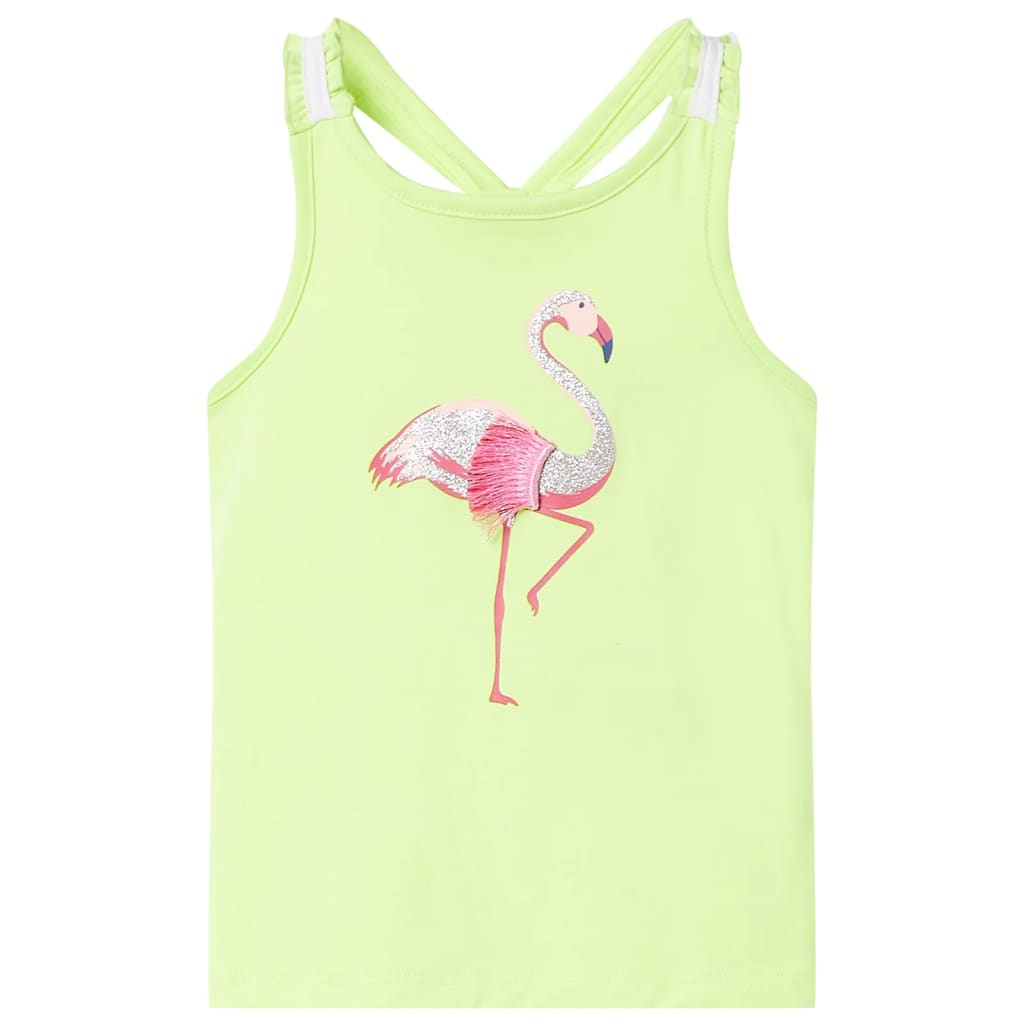 Tanktop til børn str. 128 neongul