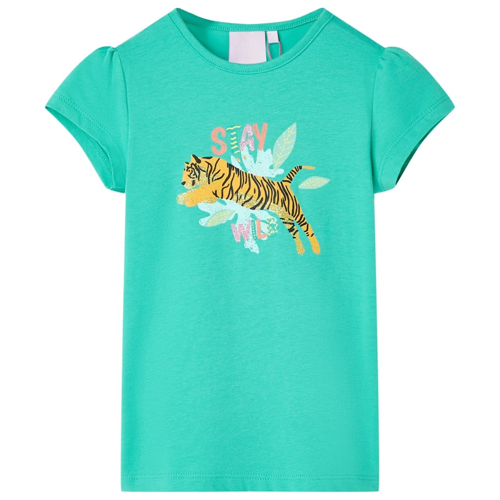 T-shirt til børn str. 128 mintgrøn
