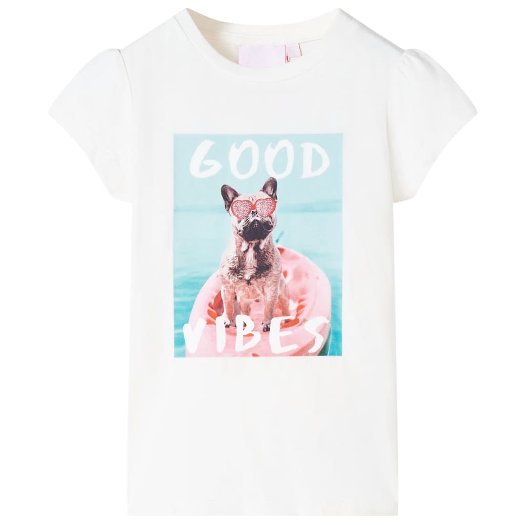 T-shirt til børn str. 140 ecrufarvet