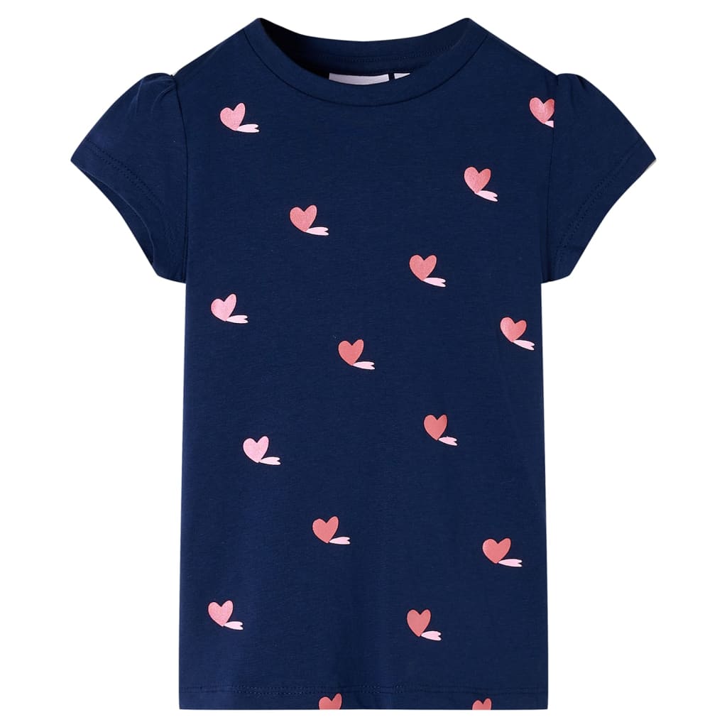 T-shirt til børn str. 116 marineblå