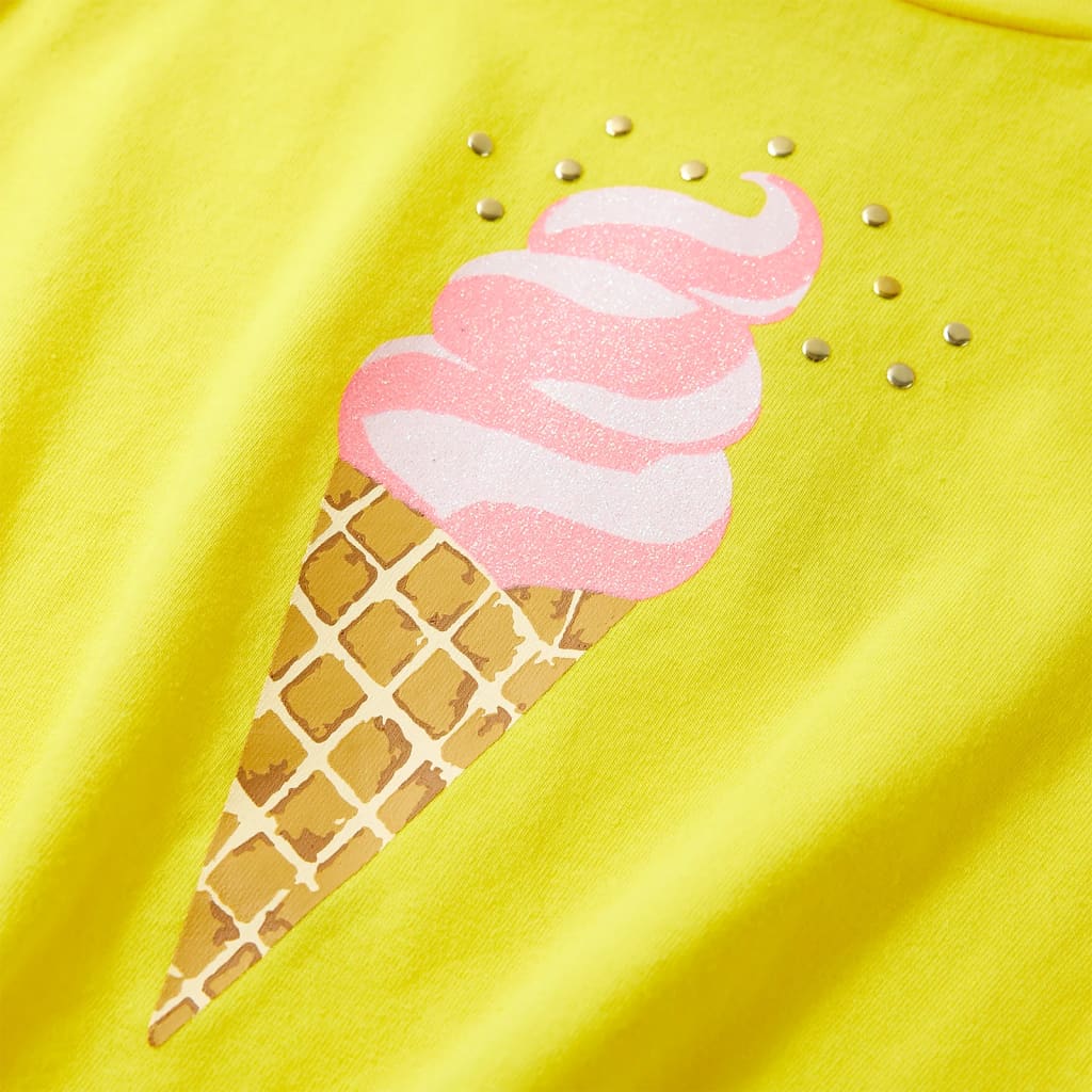 T-shirt til børn str. 116 gul