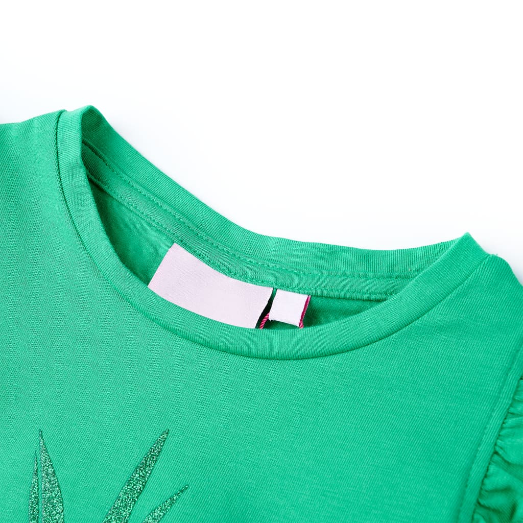 T-shirt til børn str. 116 grøn