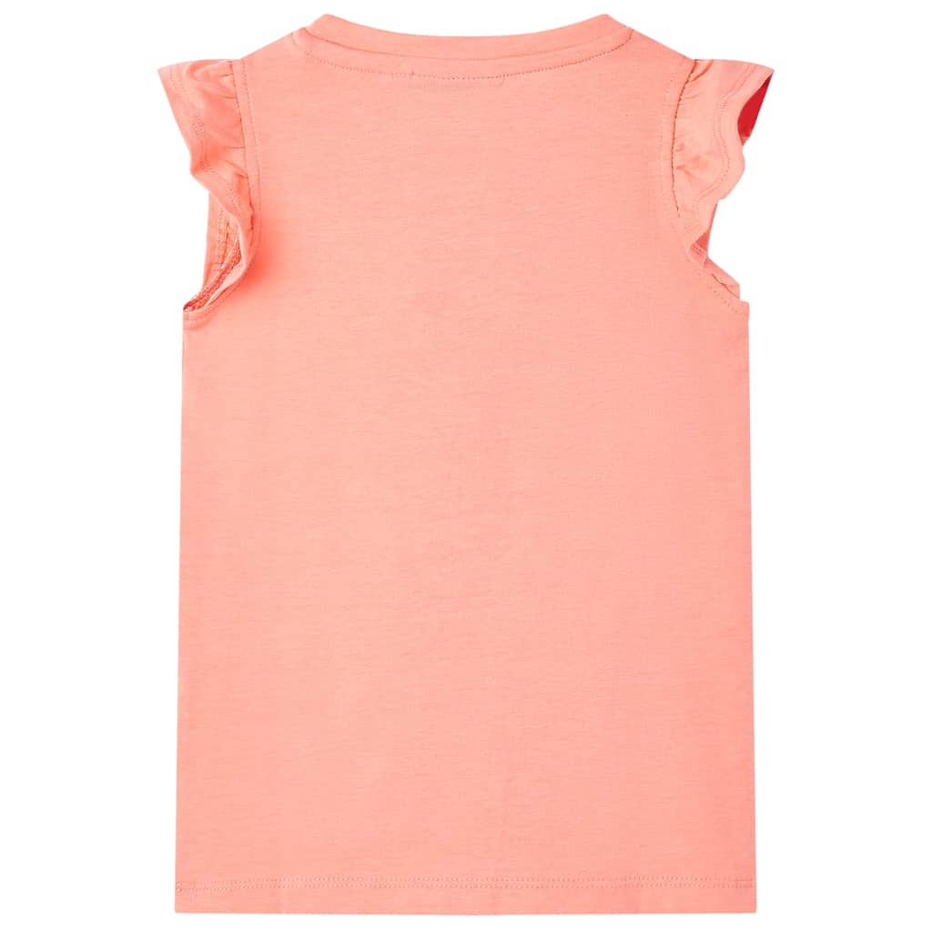 T-shirt til børn str. 116 koralfarvet