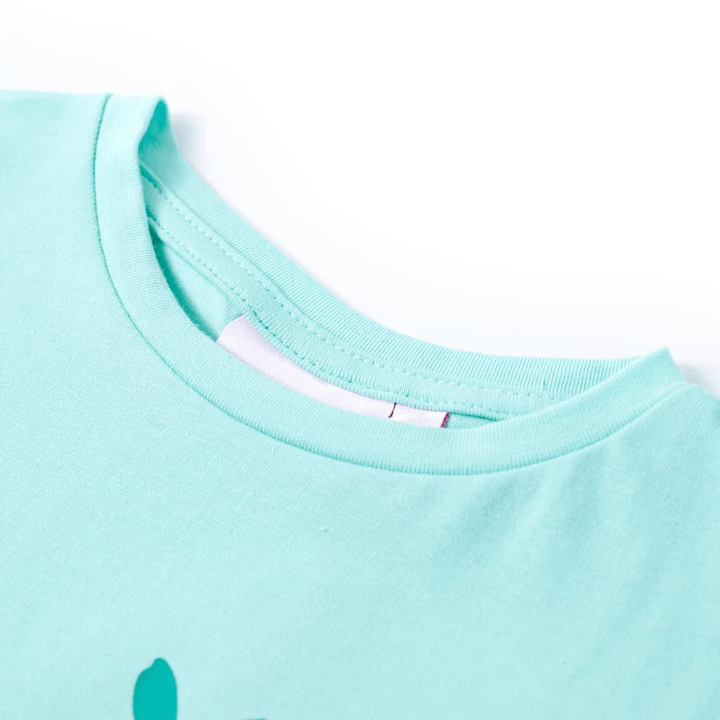 T-shirt til børn str. 140 lys mintgrøn