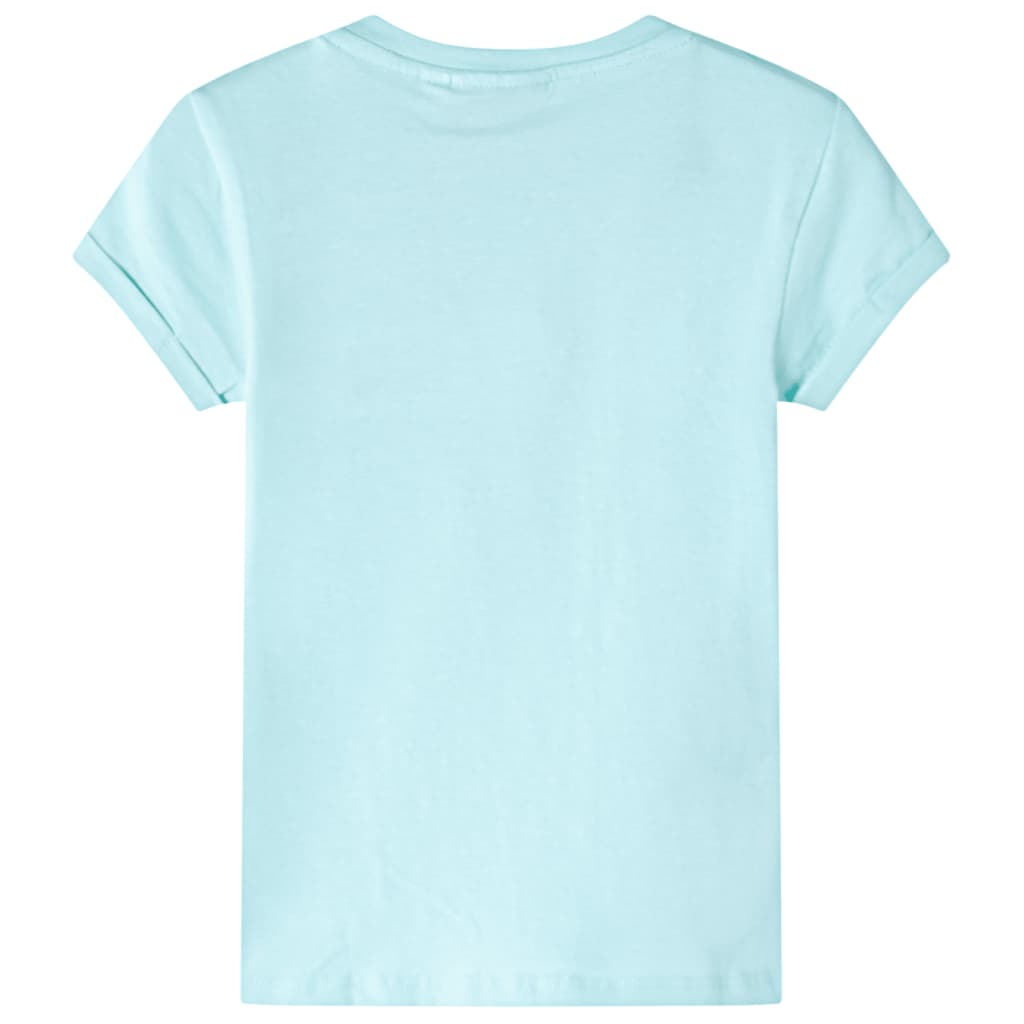 T-shirt til børn str. 116 akvamarinblå