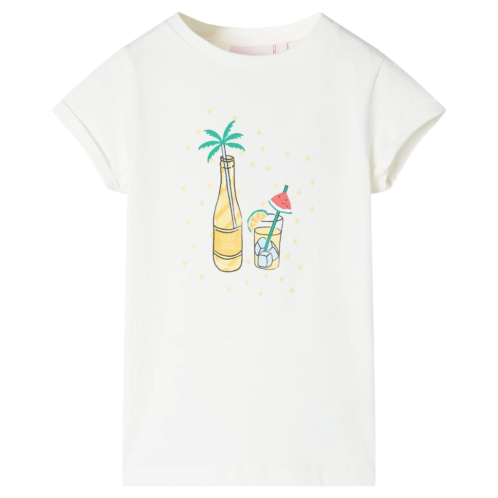 T-shirt til børn str. 104 ecrufarvet