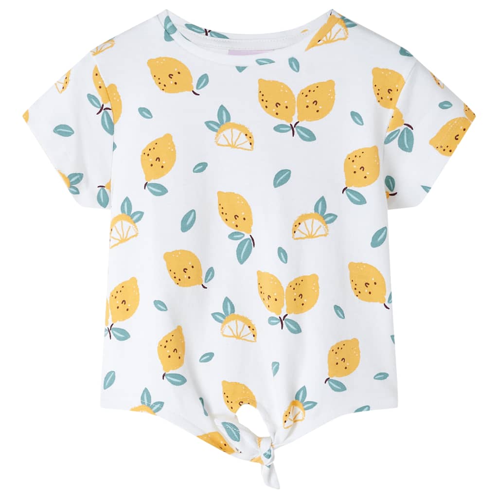 T-shirt til børn str. 92 bundet kant ecrufarvet