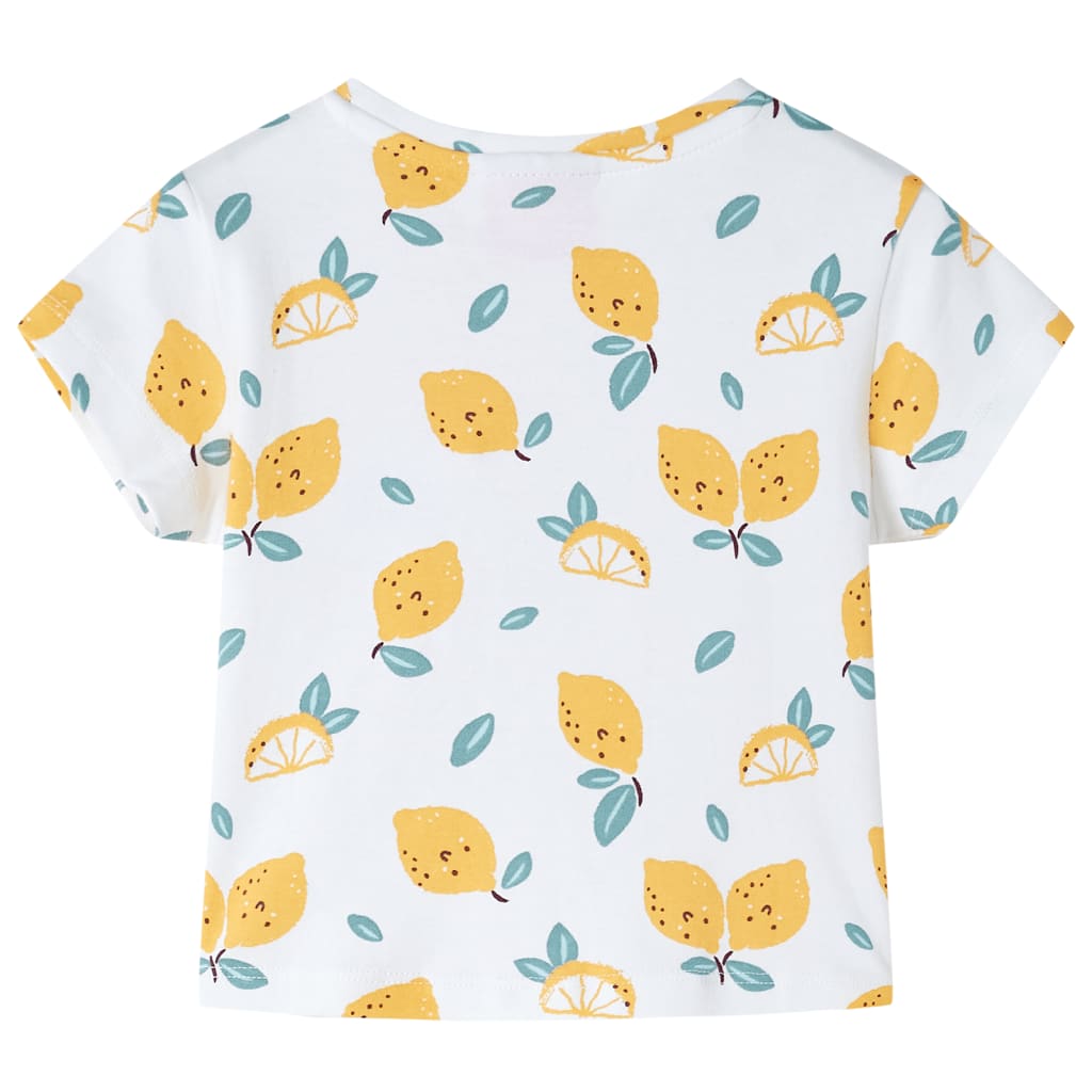 T-shirt til børn str. 92 bundet kant ecrufarvet